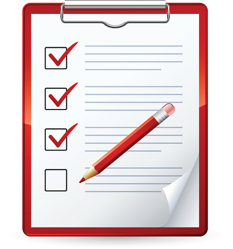 Clipart Illustration of a Red Pencil Marking Of Items On A Check